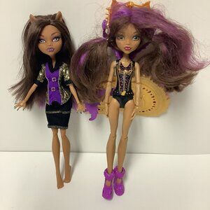 Monster High Clawdeen Doll Lot Ghoul to Wolf & Entrepreneur Fashion Outfit READ